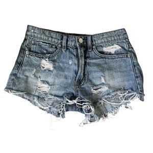 BDG mid rise essential denim cut off shorts